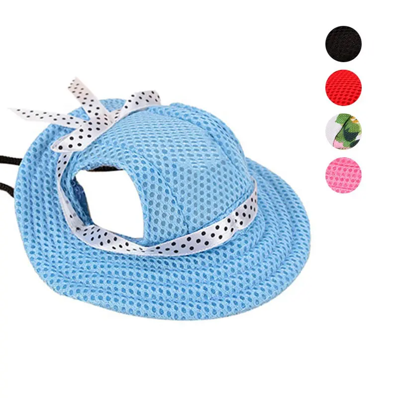 

Pet Hat With Ear Holes Bowknot Mesh Dog Sunscreen Casual Baseball Cap Beach Hiking Hats Best Price