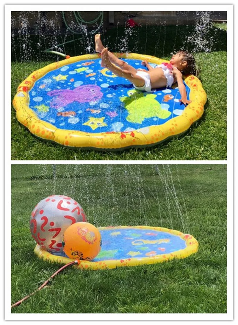 SLOOSH Non-Slip Splash Pad Sprinkler - Outdoor Water Toys Play Mat For Toddlers Kids Dogs, Outside Thickened Sprinkler Pool Party Durable