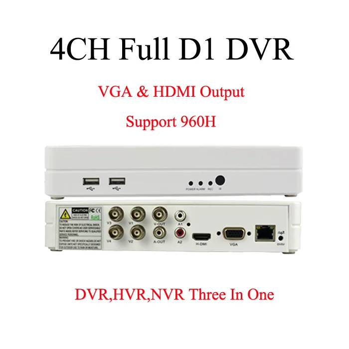 

4CH standalone DVR H.264 High Definition Full D1 4CH stand alone Digital Video Recorder HDMI security DVR HVR NVR three in one