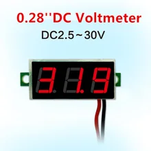 Panneau de testeur de tension, jauge de moto, voiture, Module d'affichage numérique, rouge et bleu, 0.28 pouces, LED, DC2.5V-30V, DC0-100V voltmètre