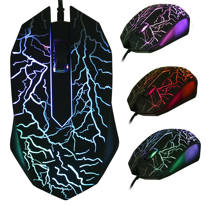 

Kebidumei Fashion USB Wired LED Colorful Computer Gaming 2400 DPI Mouse Professional Ultra-precise Game for LOL for Dota 2 Game