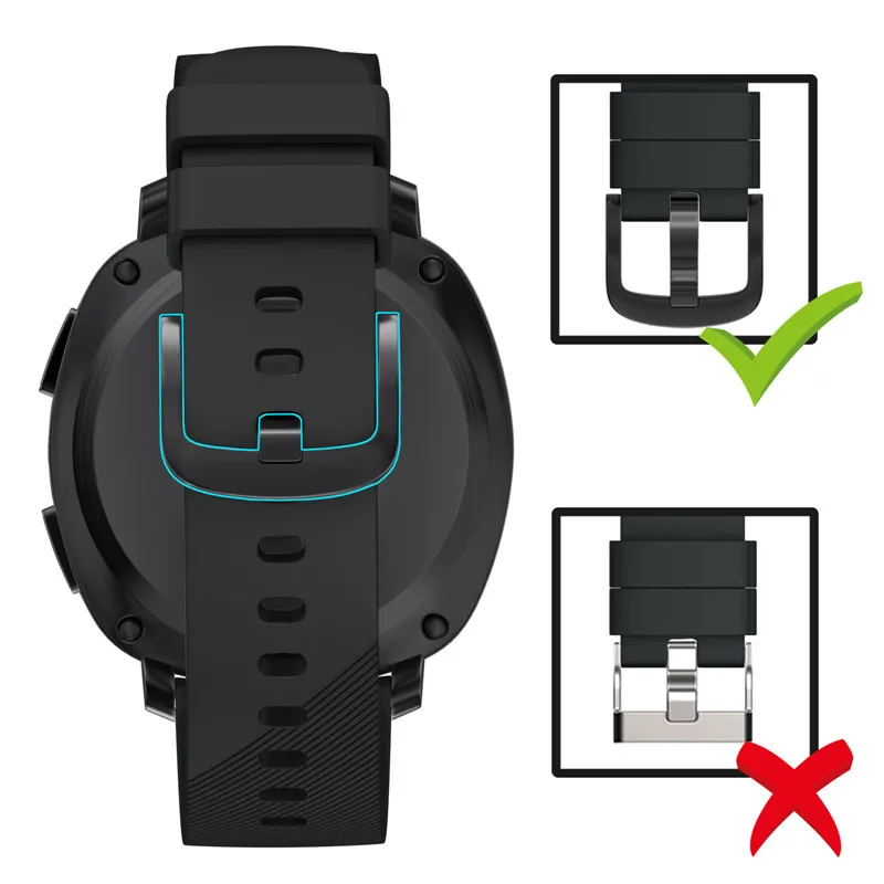 Ремешок силиконовый для смарт часов спортивный классический браслет Amazfit Bip Samsung