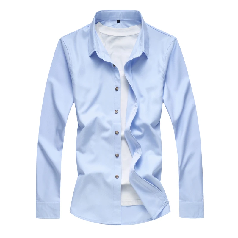 2018 Autumn Shirt Men Slim Fit Mens Dress Shirts Male Clothing Brand Plus Size M-6XL 7XL SA51