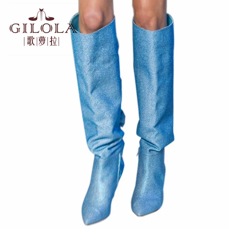 

GILOLA Women Boots Knee High Fashion Motorcycle Autumn Winter Platform High Heels Women Shoes Woman #Y0119152Q