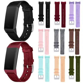 

Colorful Strap For Fitbit Charge 3 Smart Bracelet Replacement Watch Band Canvas Nylon Soft Comfortable Stainless Stell Buckle