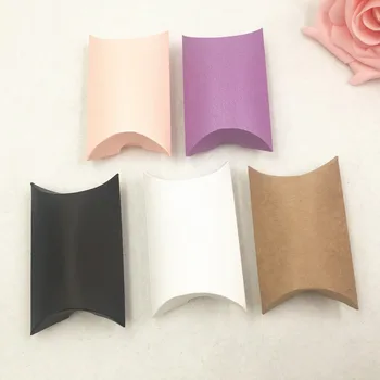 

10 pcs Multi color Cute Kraft Paper Jewellery Box Pillow Shape DIY Wedding Party Favor Gift Packaging