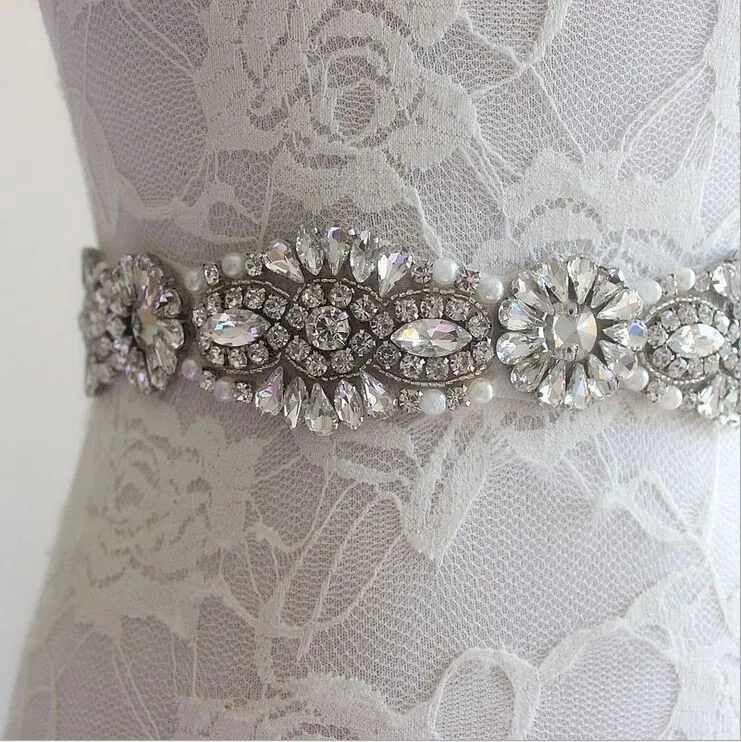 Высокое качество Роскошные ручной Блестящий CZ Diamond жемчуга свадебные пояса/свадебный пояс/торжественное платье ремень 1233