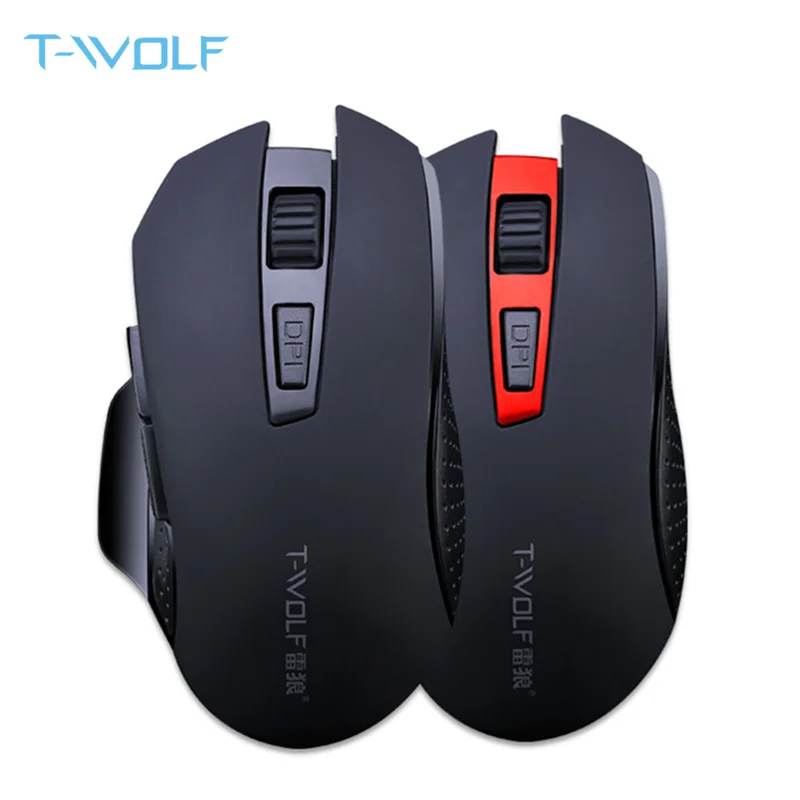 

T-WOLF Q11 Mute Wireless Gaming Mouse 2400 DPI 2.4GHz Wireless Mice Optical Ergonomic Mouse 6 Keys for PC Computer Gamer/ Laptop