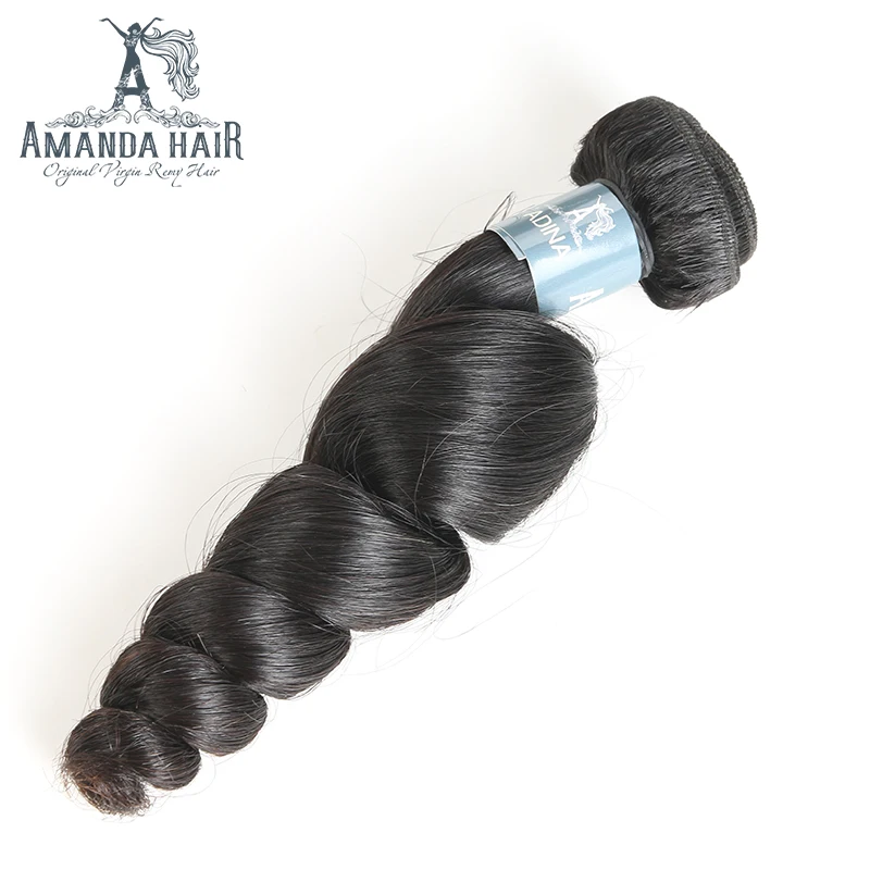 Amanda Hair Products перуанское неплотное переплетение пучков человеческих волос 3 пучка