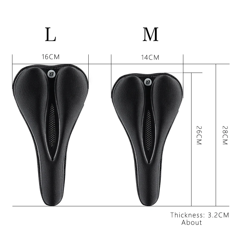 ROCKBROS MTB Lycra+Sponge Bicycle Bike Cycling Saddle Soft Cushion Seat Match Hollow Saddle Cover Breathable Anti-Slip 2 Size