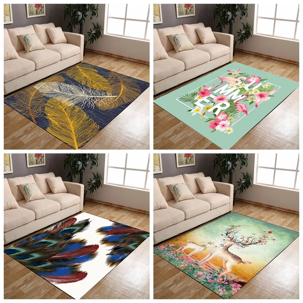 Высокий класс 3D печати скандинавском стиле ковер Pad ночной Одеяло коврик напольный молитва кафе домашний Коврик для пола Противоскользящие коврики