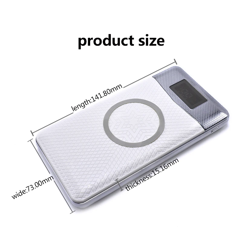 New Wireless Power Bank Dual USB 20000mAh Wireless Charger Powerbank External Portable with LED Light External Battery Pack