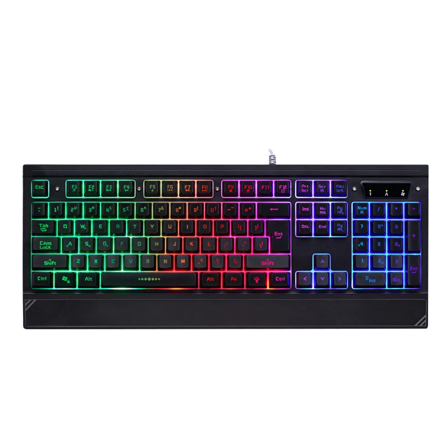  Elisona 104 Keys USB Wired Colorful Backlight Gaming Keyboard Keypad Key Board with Wrist Rest for 