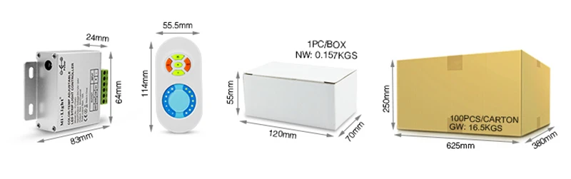 FUT040 mi. Light 433 МГц двойной белый CCT светодиодный LED dim mi ng контроллер для теплый белый и холодный светодиодный белый светодиодные полосы света