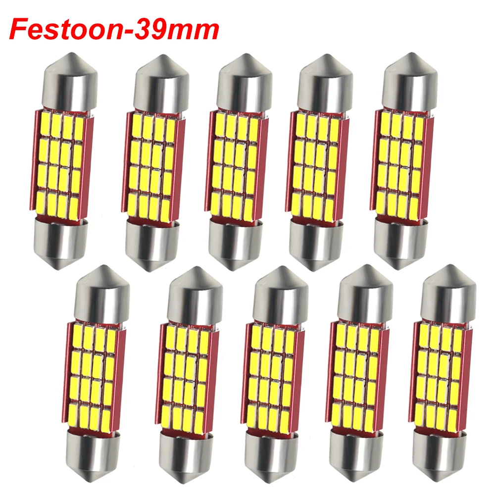 

C5W C10W Festoon 39mm LED Bulbs CANBUS 4014 SMD White For Car Auto Interior Dome Map Reading Lamp License Plate Lights DC 12V