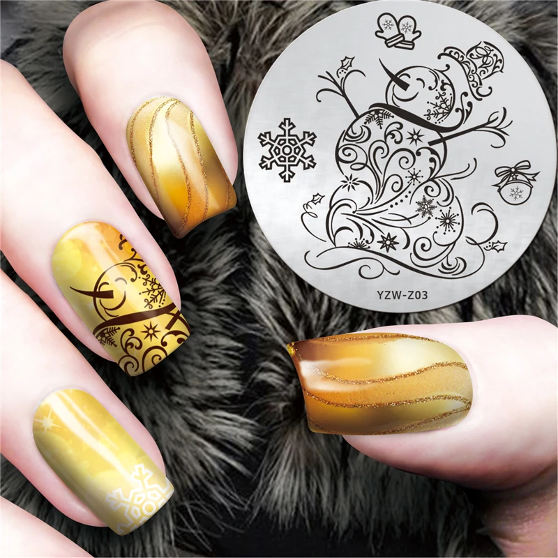 Download Hand Painted Snowman Design Nail Art Stamp Template Image ...
