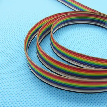 

10meters /lot Ribbon Cable 10 WAY Flat Cable Color Rainbow Ribbon Cable Wire Rainbow Cable 10P 1.27MM Pitch