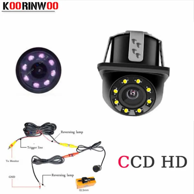 

Koorinwoo 2019 Auto 8 Infrared Night Vision LED CCD Car Rear View & Front Camera Car Video Parking Assistance Car Cam System