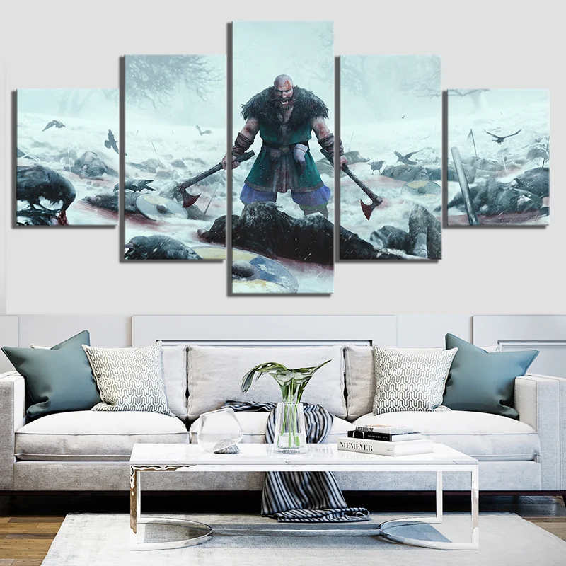 

5 Piece HD Pictures VIKINGS Movie Poster Paintings Canvas Art Decorative Paintings for Home Decor Wall Art