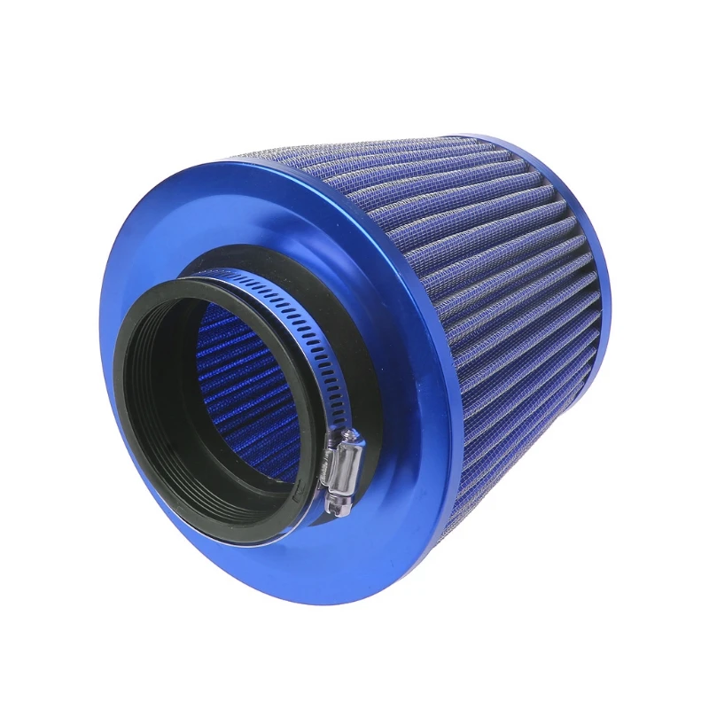 Vehicle Air Intake Chrome Open Top Cone Air Filter Breather 3