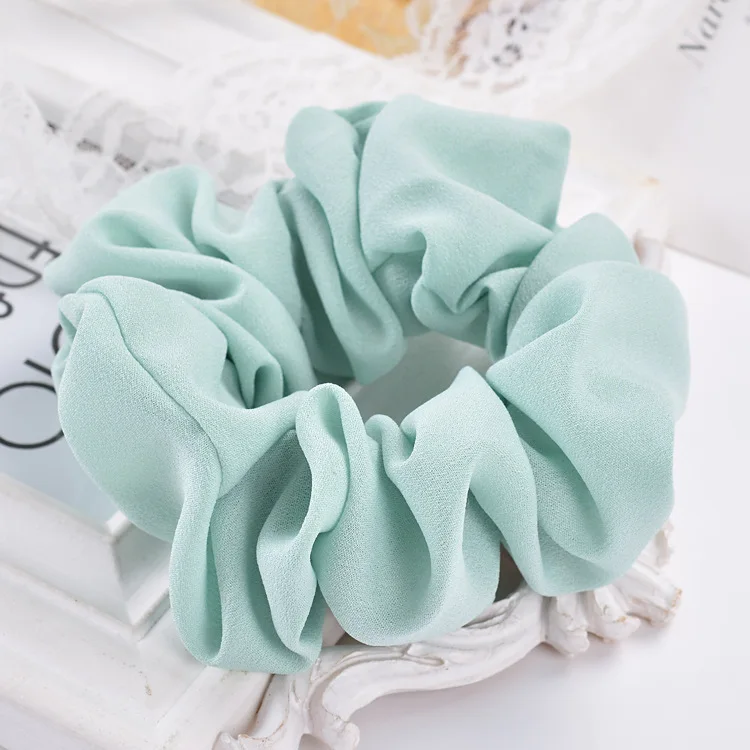 

New Women Solid Flower Hair Scrunchies Headwear Ponytail Holder Hair Ties Ropes Elastic Hair Bands Large intestine