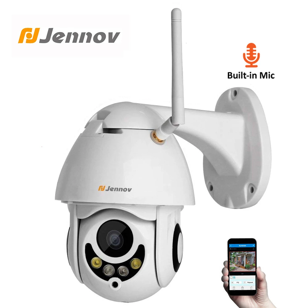 Jennov PTZ ip-камера 1080 P 2MP HD Wifi наружная камера безопасности Wi-Fi с ночного видения Беспроводное видеонаблюдение для домашнего видеонаблюдения