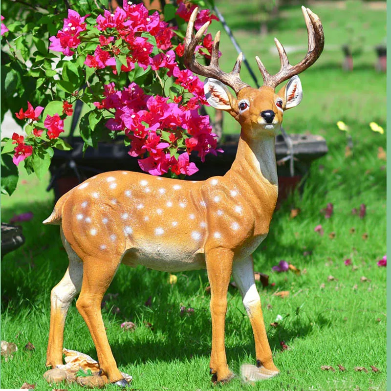 De noël artificielle résine artisanat Figurine animaux mascotte bucks cerfs décoration d