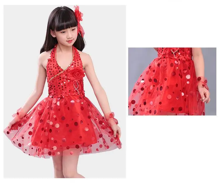 2020 New Costumes Children's Dance Sequins Veil Skirt Girls Kindergarten Day Performance Clothing | Тематическая одежда и
