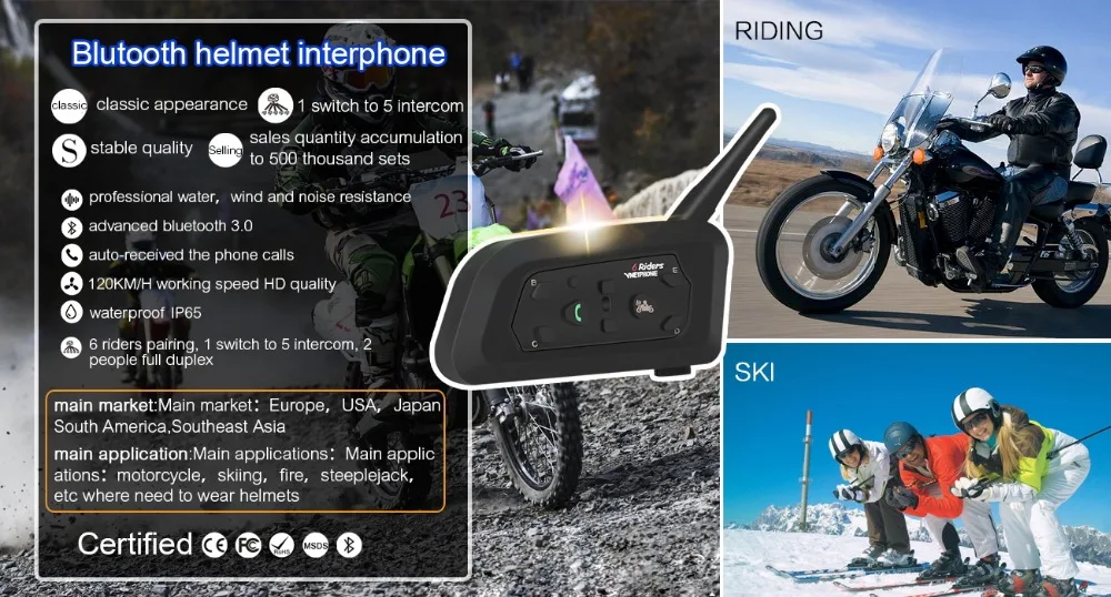 VnetPhone 2 шт. в наборе, V6 система внутренней связи по Bluetooth Мото для крепления на шлеме Динамик 1200 м переговорные гарнитура Поддержка Беспроводной