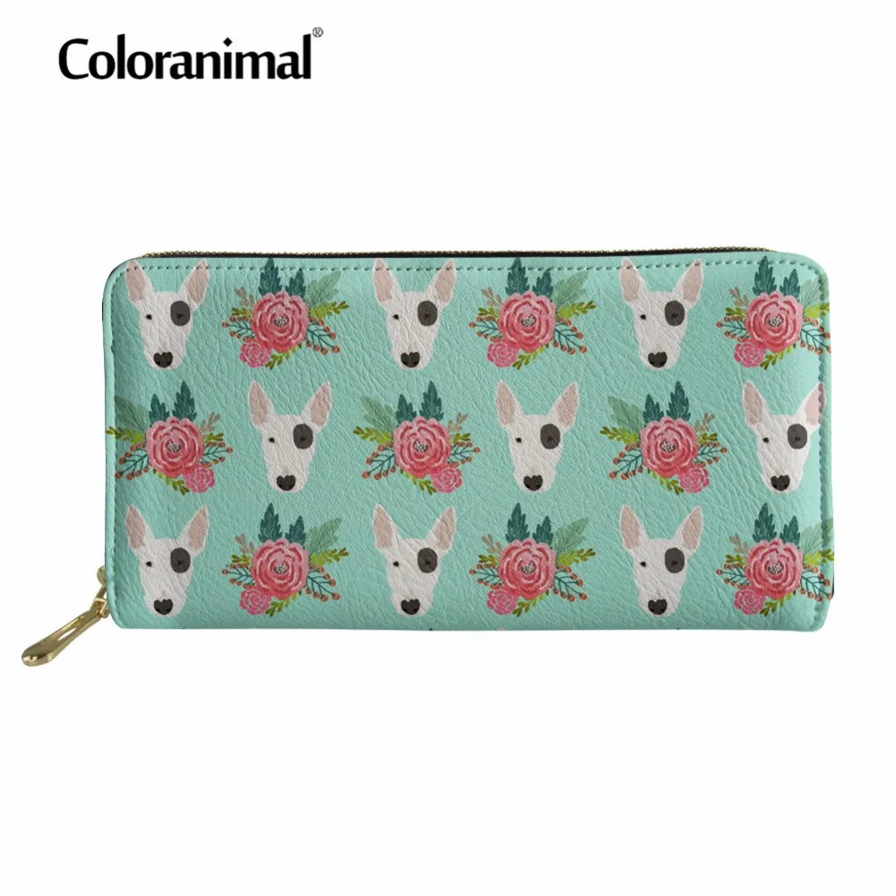 

Coloranimal 3D Bull Terrier Print Long Wallet Card Holder Leather PU Wallets Women Men Portable Handbags Fashion Shopper Purse