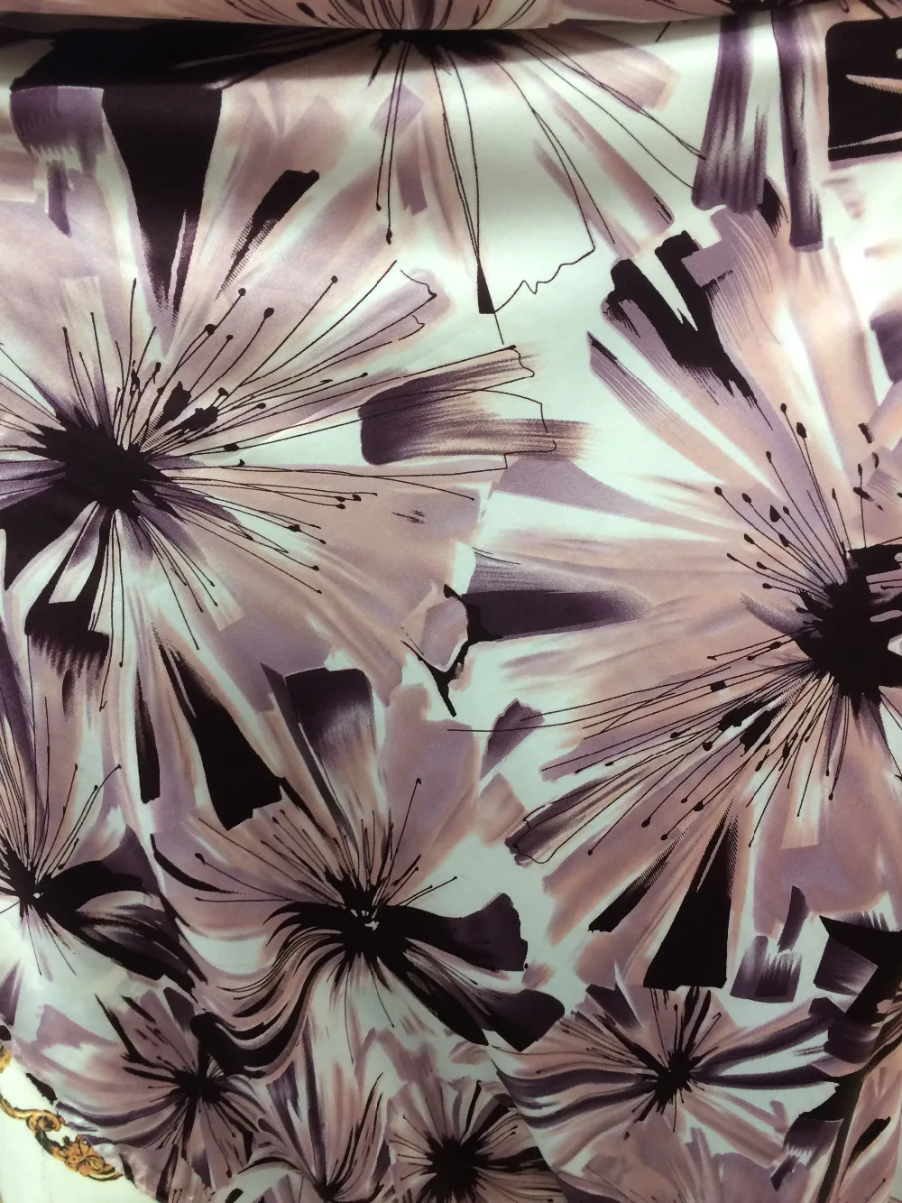 100 pure mulberry soft satin Purple Flower whole wide silk satin Silk