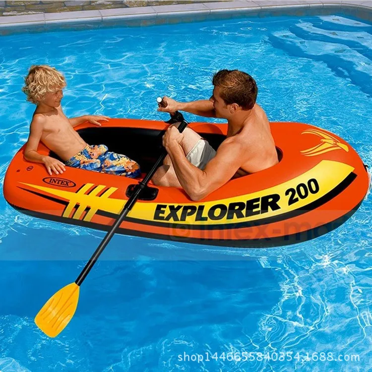 

2 persons inflatable rubber boats three boat fishing boat kayak paddle and thickened send pump