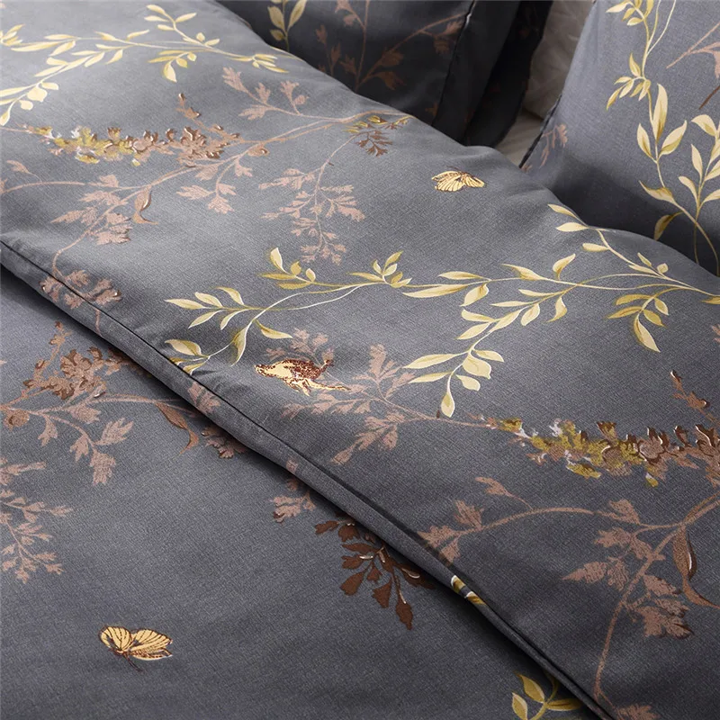 Европейский стиль серый барокко Комплект постельного белья queen King size 120gsm Twill микрофибра ткань постельные комплекты экономичный домашний текстиль