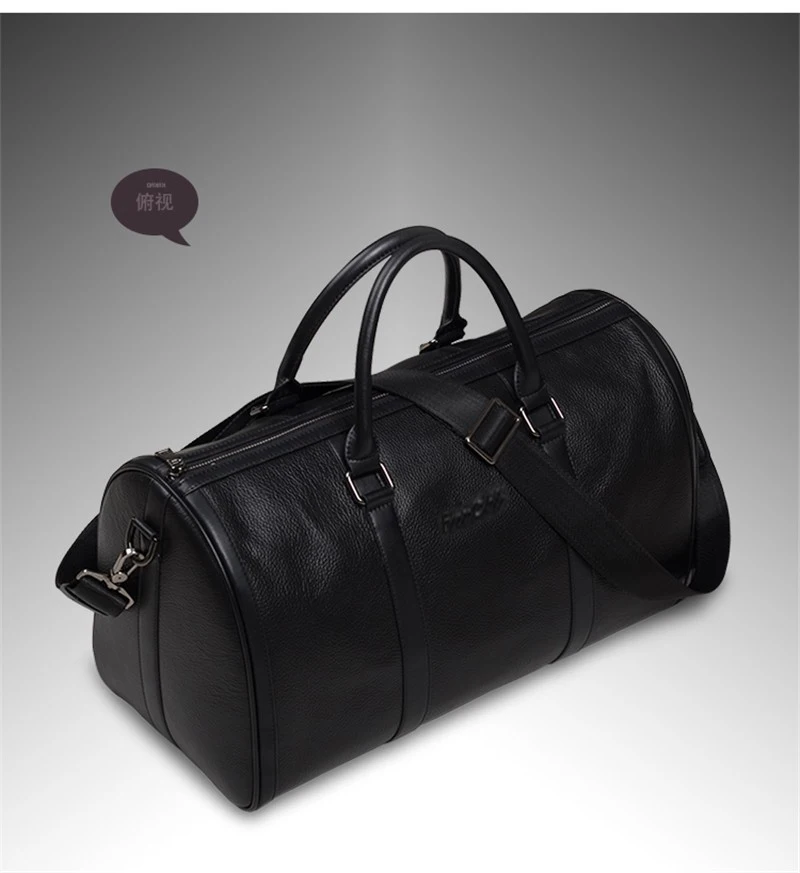 Модная мужская дорожная сумка из натуральной кожи, сумка для багажа и путешествий, мужская кожаная спортивная сумка, сумка для выходных, большая сумка-тоут, Черная