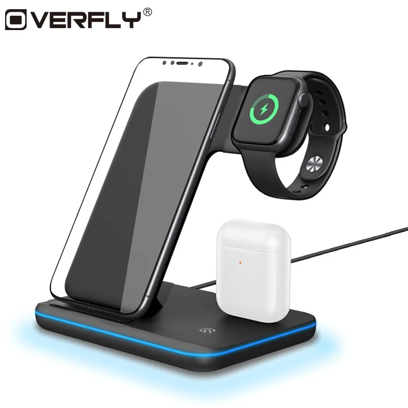 

3 in 1 wireless Charging Stand for Apple Watch For AirPods Charging Station Qi15W Wireless Fast Charger for iPhone X / 8 8plus