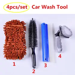 Автомойка Поставки Brush Tool очистки шин кисть колеса кисть воды скребок волокна ткани Полотенца 4 шт./компл