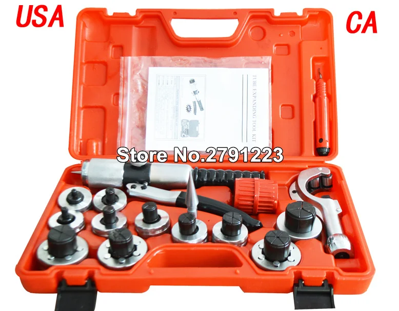 

New 11 Lever Hydraulic Tube Expander Tool Kit Red Hydraulic Pipe Expander Heavy Plumbing Tube Cutter Plumbing Air Conditioner