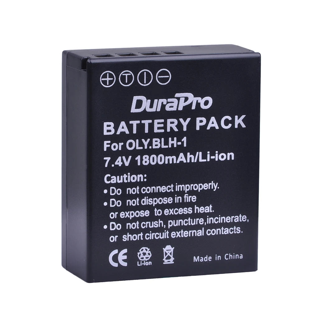 

Durapro, 1 шт., 1800 мАч, фонарь BLH1 BLH 1, сменный литий-ионный аккумулятор для Olympus фонарь II, фонарь EM1, Аккумулятор для камеры
