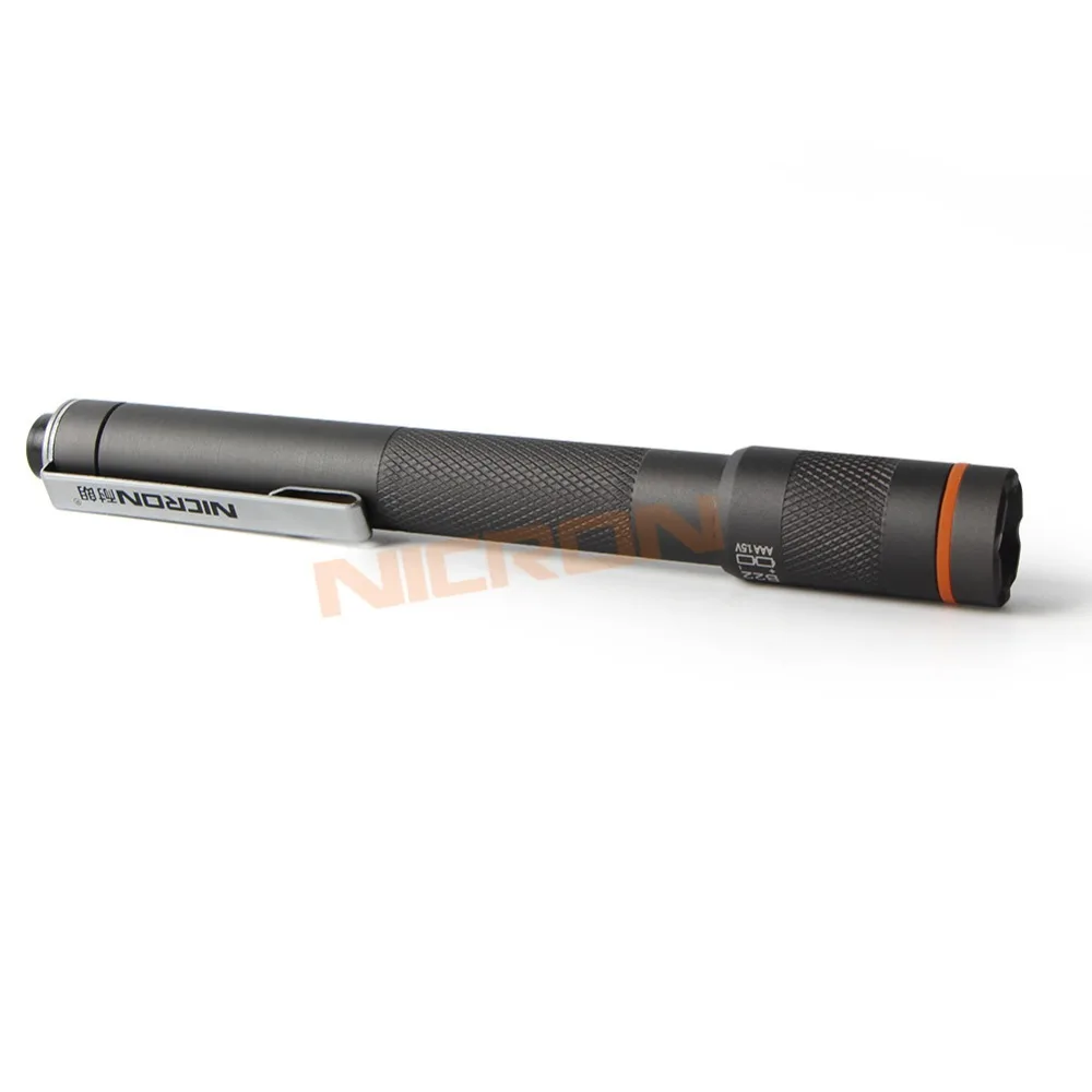 NICRON мини фонарик в форме ручки 120 лм 61 м 1 Вт 2X AAA 900cd водонепроницаемый IP65