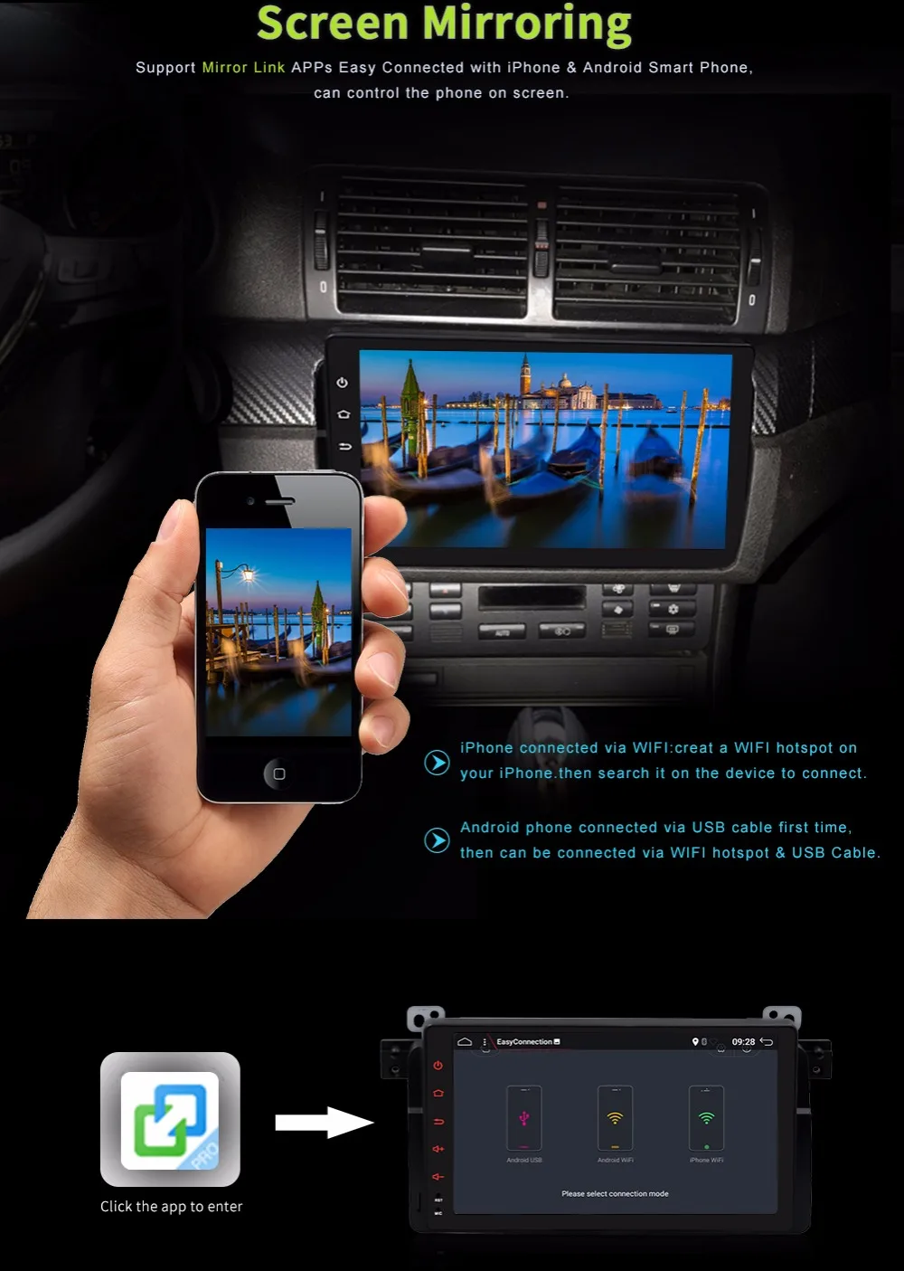 Best Android 7.1 9 inch 2G RAM 16G/32G ROM GPS Navi 7" Car Audio Stereo for BMW E46 318 320 M3 3series with BT/RDS/Radio/3G/4G/WIFI 6