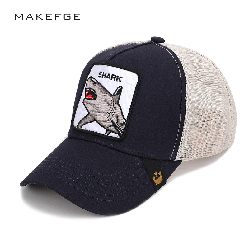 

Cartoon animal embroidery ladies baseball cap breathable mesh men and women outdoor shade leisure design truck driver hat bone