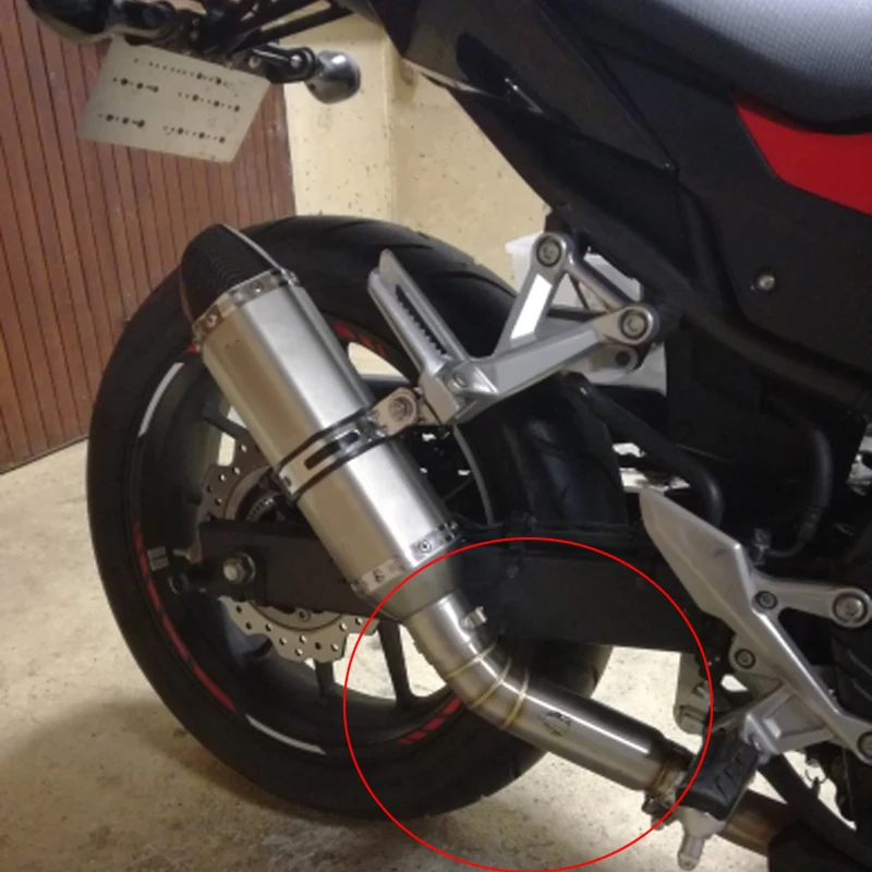 Глушитель для мотоцикла среднего модифицированного соединения средней трубы из нержавеющей стали скольжения для Honda CBR500 CBR500R CB500X 500F