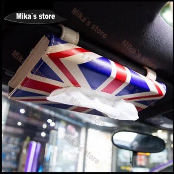 

Car sun PU leather tissue box Paper towels holder clipper for mini cooper JCW R60 R56 R55 F60 F55 F56 car-styling accessory