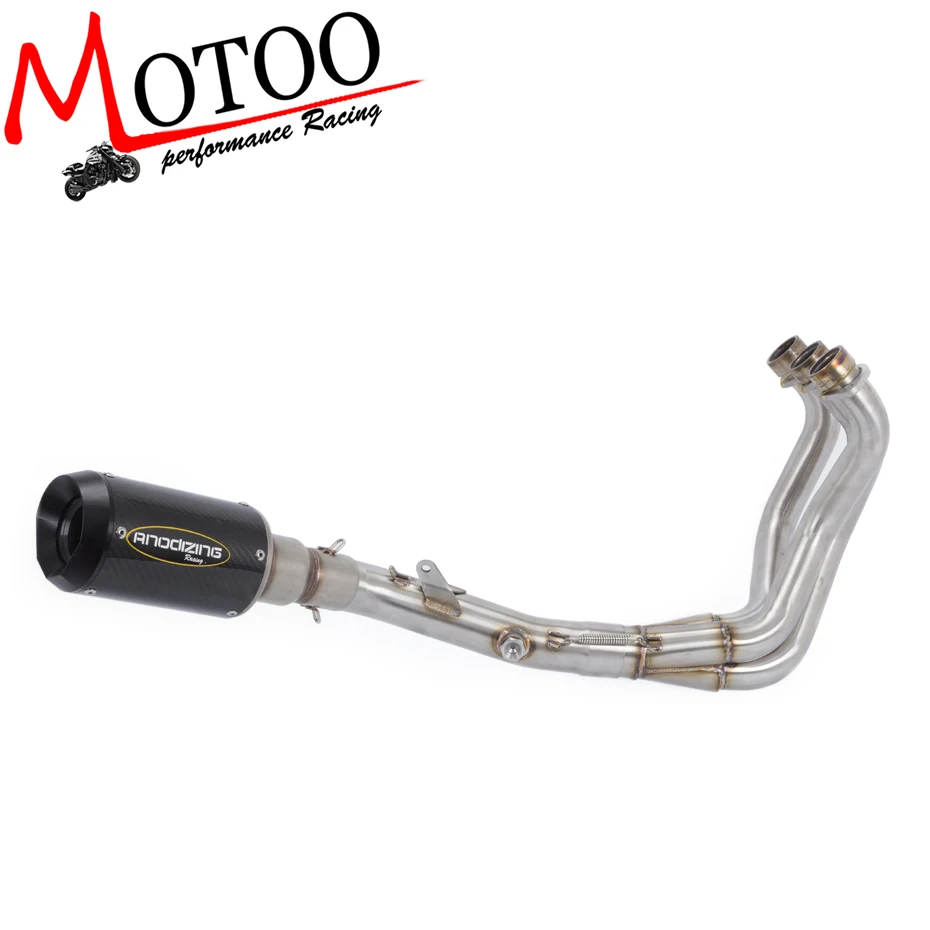 

Motoo - Slip On 51MM Full System For YAMAHA MT09 MT-09 FZ-09 not tracer 2014-2018 Muffler Exhaust Escape with Front Middle Pipe