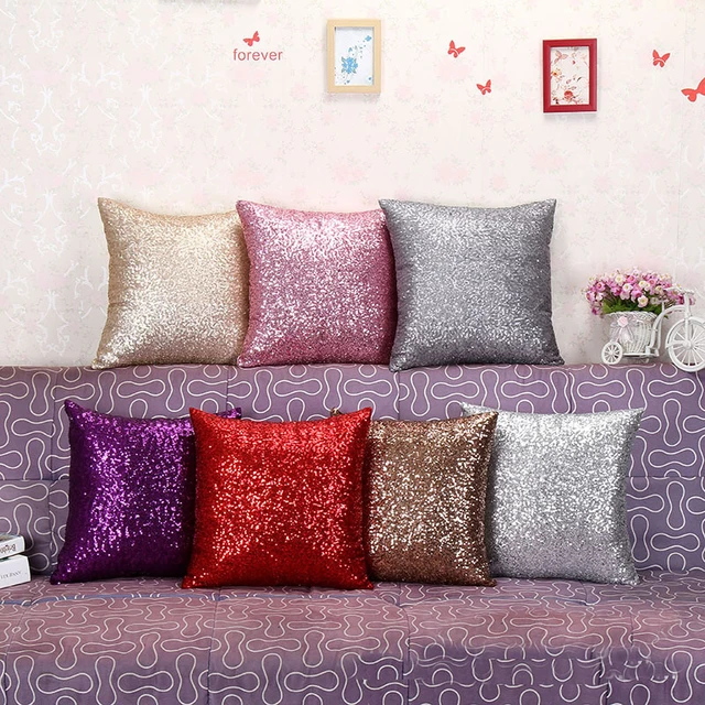 7 Color Fashion Luxurious Sequin Cushion Cover Zipper Sofa Car Chair 7 Color Fashion Luxurious Sequin Cushion Cover Zipper Sofa Car Chair Home Decor Pillow Case