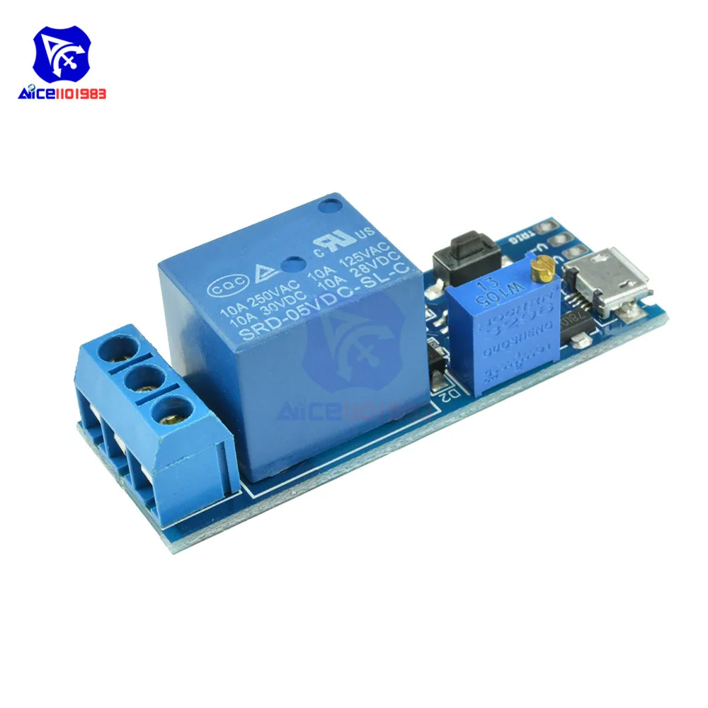 5V -30V 1 Channel Wilde Voltage 0-24s Adjustable Delay Internal/External Trigger Relay Board with Timer Conduction Switch | Электронные