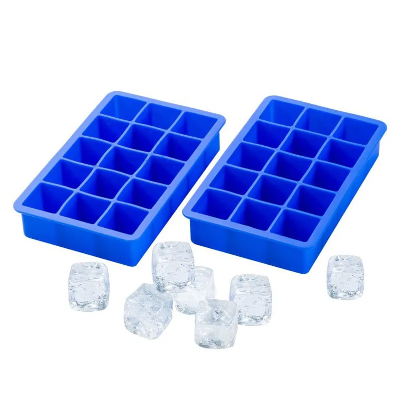 

DINIWELL 15 Perfect Square Silicone Ice Cube Tray Superior Mold for Cake Soap Baking Mould Decorating Tools Color Random