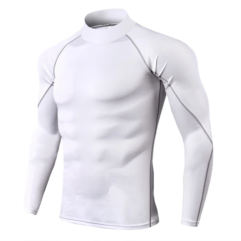 Спортивная Осенняя Спортивная футболка для мужчин, компрессионная футболка для бега, мужская верхняя одежда, спортивная футболка с длинным рукавом для бега - Цвет: G