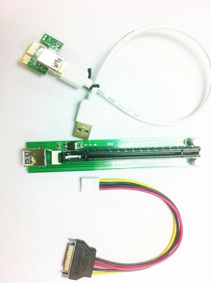 

Райзер-карта PCI-E экспресс, 1X до 16X + расширитель USB 3,0, с блоком питания для майнинга биткоинов litecoin, 60 см