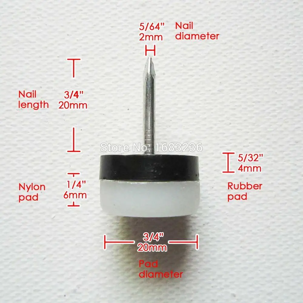 32 шт. высокого качества белая мебель стол стул диван ноги ногтей на двойной резиновый коврик протектор скользит Нескользящие 20 мм